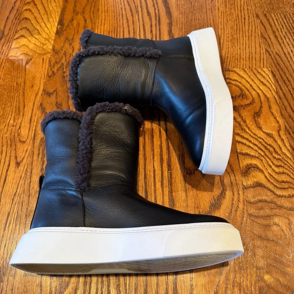 NWT M. GEMI Black Fredda Calf Leather Boots | Size 6.5